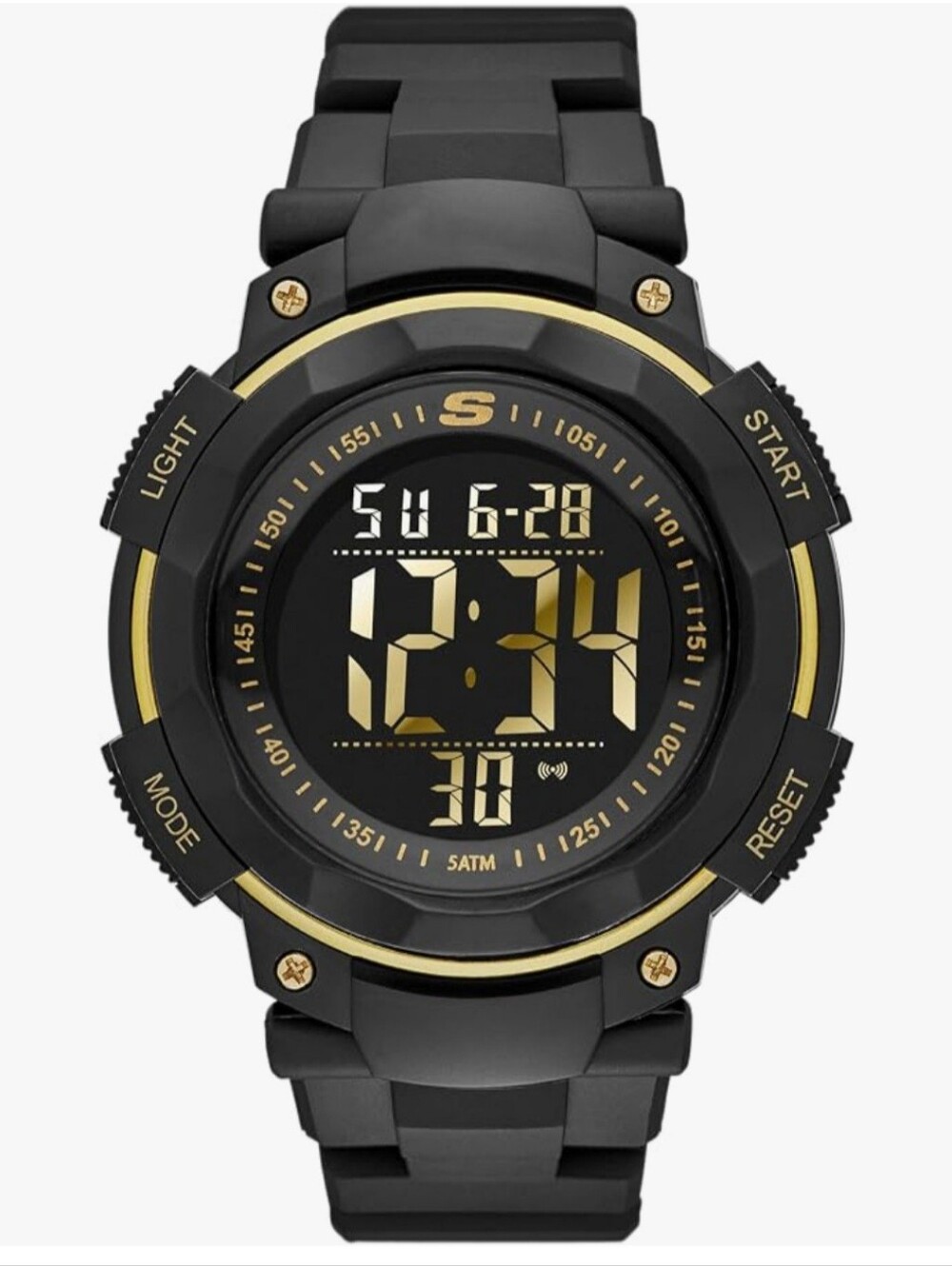 Skechers Men's Ruhland Digital Chronograph Watch, Color: Black/Blue (Model: SR11